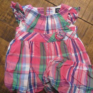 Chaps Infant pink plaid set - 3 Month
